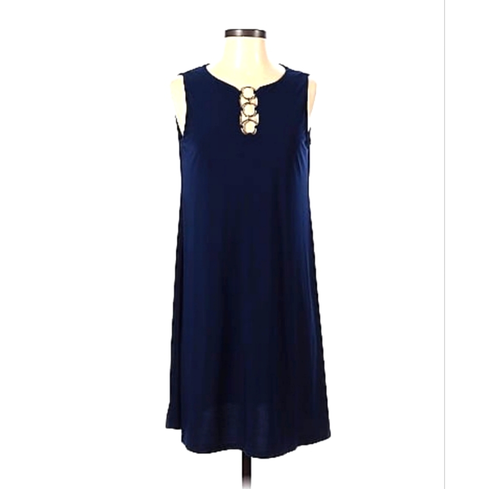 2X MSK Women navy blue sleeveless shift dress NWOT